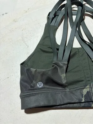 Lululemon Camouflage Strappy Sports bra green 6 thumbnail 4