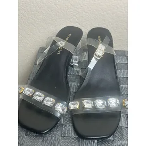 Madden Girl Women's Size 6.5 Heels Clear Acrylic Block Heel Sandals Rhinestones thumbnail 10