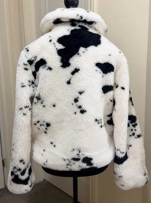 Juicy Couture White & Black Spotted Faux Fur Jacket Size M - NWOT thumbnail 7