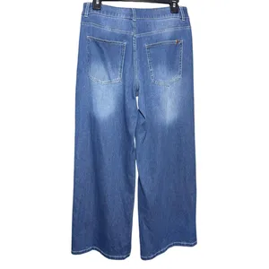 HALARA Flex Women’s Baggy Wide Leg Blue Denim Stretch Jeans thumbnail 6
