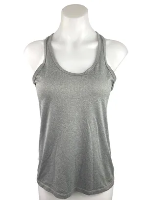 Nike Dri Fit Gray Scoop Neck Sleeveless Racerback Workout Tank Top Size M thumbnail 1