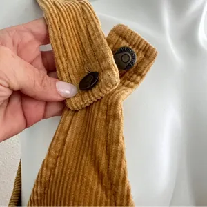 NEW Blue Spice Corduroy Overall jumpsuit Dress Mustard yellow MEDIUM boho thumbnail 4