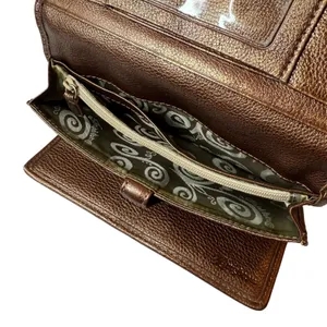 Vintage Brighton Set Brown Snake Print Purse Bag Slouchy Leather Matching Wallet thumbnail 12