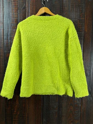Line and Dot Green Thick Winter Sweater SMALL thumbnail 3