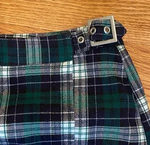 Brandy Melville Plaid Wrap Skirt Kilt Green Blue Preppy School Girl XS S thumbnail 4