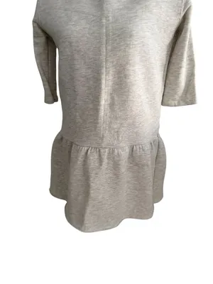 ZARA Gray Peplum Sweatshirt Top Size Medium thumbnail 2