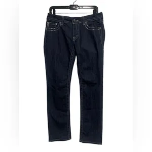 Miss Me Dark Wash Embellished Pocket Straight Leg Bling Jeans thumbnail 4