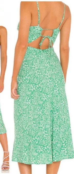 ASTR the Label‎ Gabrielle Dress in color Green Apple Ditsy Size Large L thumbnail 1