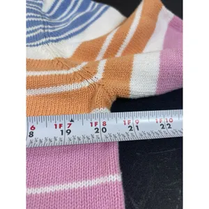 Lauren Ralph Lauren Cotton Striped Sweater L Pastel Rainbow Knit Top Read thumbnail 10