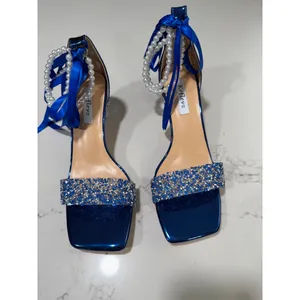 NEW Something Blue Wedding Pearl Jeweled Low Heel Shoes 8.5 thumbnail 5