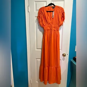 French Connection Audrey satin maxi dress orange 6 new nwt wedding guest thumbnail 4