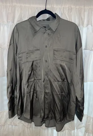 Abercrombie and Fitch satin buttoned up blouse thumbnail 1
