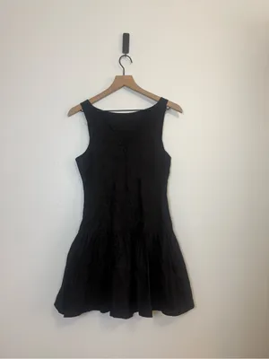 Sofie The Label Madelyn Drop Waist Linen Mini Dress Black thumbnail 5