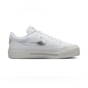 Nike Court Legacy Lift White Silver Sneakers Women 11 Men 9.5 NIB HQ2307-100 thumbnail 6
