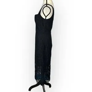 Bardot Adeline Midi Dress Women's 6 Black Sheath Sleeveless Plunge Neck NWT thumbnail 4