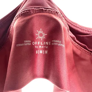 Offline by Aerie Size Medium Burgundy Maroon Sports Bra T Back V Neck No Padding thumbnail 3