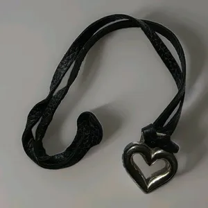 BRIGHTON Black Leather Replacement Heart Loop Strap Purse Bag Charm Fob thumbnail 3