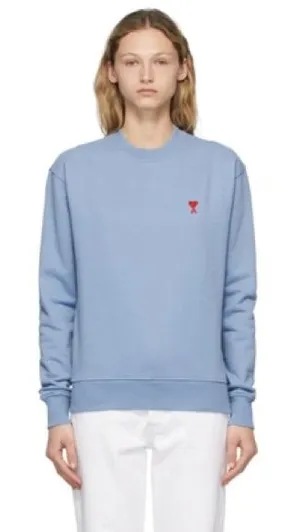 AMI ALEXANDRE MATTIUSSI Blue‎ Ami De Cœur Sweatshirt In 459 Light Blue Medium thumbnail 1