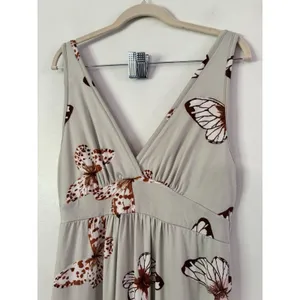 Earthbound Trading Co Butterfly Print Empire Waist Knit Dress Size Large thumbnail 3