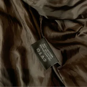 Brown Real Leather Bomber Jacket XL thumbnail 3
