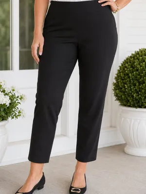 Chico's Fabulously Slimming Black Pull On Pants Womens‎ 3 Short 16 4 Way Stretch thumbnail 1
