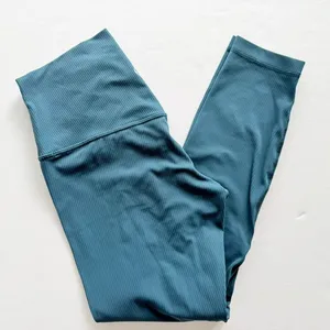 Lululemon Align Pant Ribbed 25" Mystic Green Blue Size 8 Yoga Gym thumbnail 2