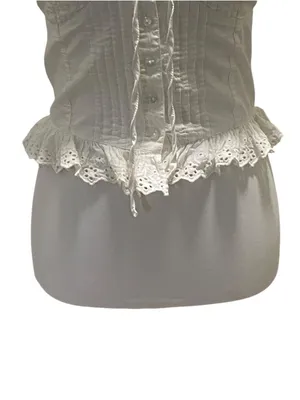 Reclaimed Vintage Strapless Cottagecore Top White Size 6 Fairy Romantic Milkmaid thumbnail 8