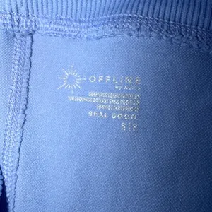 OFFLINE by Aerie Seamless Leggings Womens Small 7/8 High Rise Ribbed Blue thumbnail 7