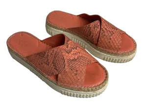 Franco Sarto Women's Orange‎ Snakeskin Platform Sandals Size 8 thumbnail 1