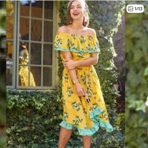Matilda Jane Hooked on a Feeling Floral Off Shoulder Dress Large thumbnail 11