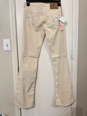 Fiorucci boot cut cream-colored denim Pants Size 29 thumbnail 2