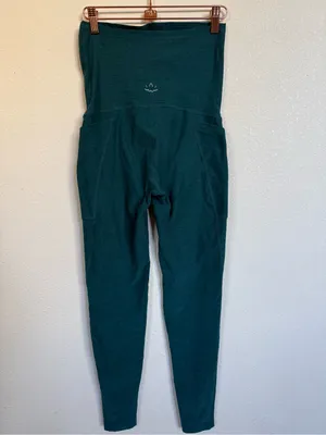 Beyond Yoga Beyond The Bump Maternity Leggings XS Teal High Waist thumbnail 4