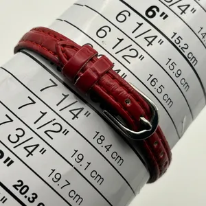 Studio Time Mother Pearl Crystals Red Band Women’s Watch Working New Battery thumbnail 8