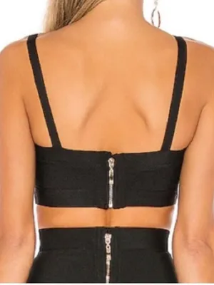 Superdown from Revolve Emilia Black Crop Bandage Bra Top Size Medium thumbnail 2