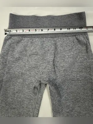 Hypr MV High-Rise Ribbed Gray Women's Bike Shorts thumbnail 5