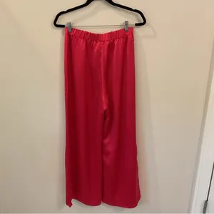 NWT Sugarlips Chateau Satin Free Spirit Wide Leg Pants Fuchsia Medium thumbnail 4