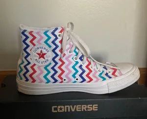Converse Chuck Taylor All Star High 'Zigzag' Sneakers | White | Women's thumbnail 1