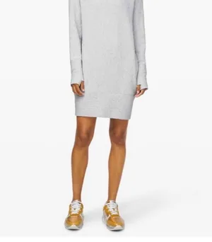 Lululemon Women's Along the Way Dress Ultra Light Gray Size: L thumbnail 10