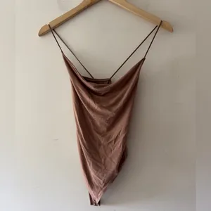 Abercrombie & Fitch Soft‎ A&F Drapey Light Brown Bodysuit thumbnail 2