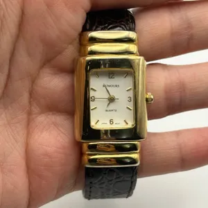 Rumours Gold-tone Case Brown Band Women's Quartz Cuff Watch Working thumbnail 7
