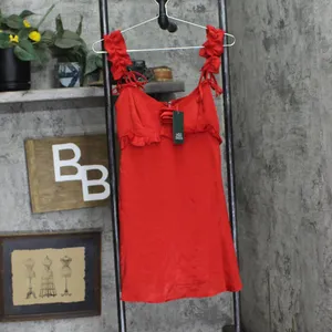 NWT Wild Fable Womens Rosette Mini Babydoll Holiday Dress 91907817 Red 2XS thumbnail 4