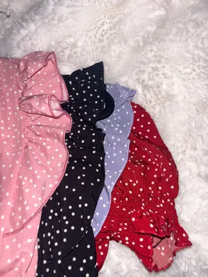 NWOT Red Polka Dot Top Puff Sleeve thumbnail 4