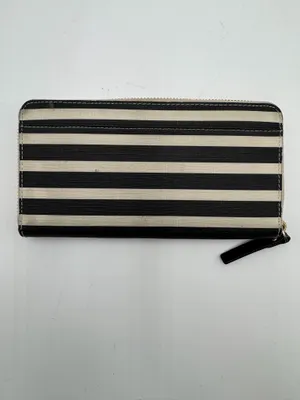 Kate Spade New York Cedar Street Stripe Lacey Zip Around Wallet Black Cream thumbnail 3