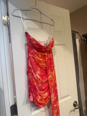 Hello Molly Orange Floral Mini Dress thumbnail 4