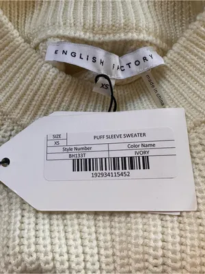 English Factory Ivory Puff Sleeve High Crewneck Sweater Size XS thumbnail 15