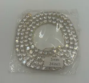 Kay Jewelers Moissanite Tennis Chain 5mm 24 Inch Gold New VVS1 D No Pass Hyperallergenic thumbnail 1