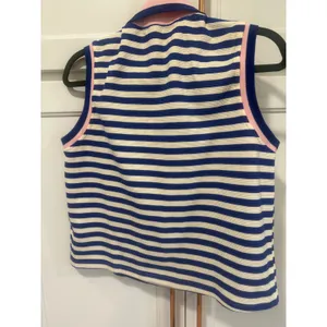 Blue White Striped 2 Piece Skirt Set Sleeveless tennis pickleball Small preppy thumbnail 7