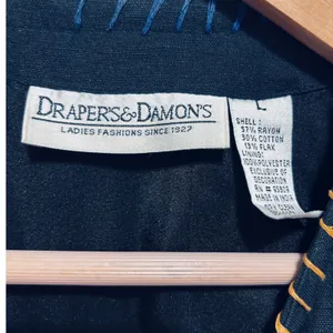 Drapers Damons Women Button Jacket L Black Giraffe Embroidered Statement Artwear thumbnail 6
