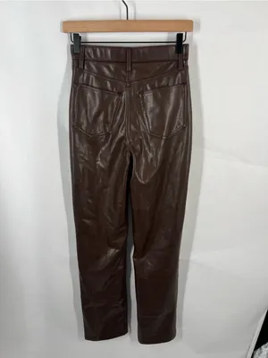 Abercrombie & Fitch ’90s Straight Faux Leather Pants Brown Size 25 / 0 thumbnail 6