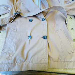 Banana Republic Water-Resistant Tie-Sleeve Trench Coat Jacket Camel Tan Belted thumbnail 10